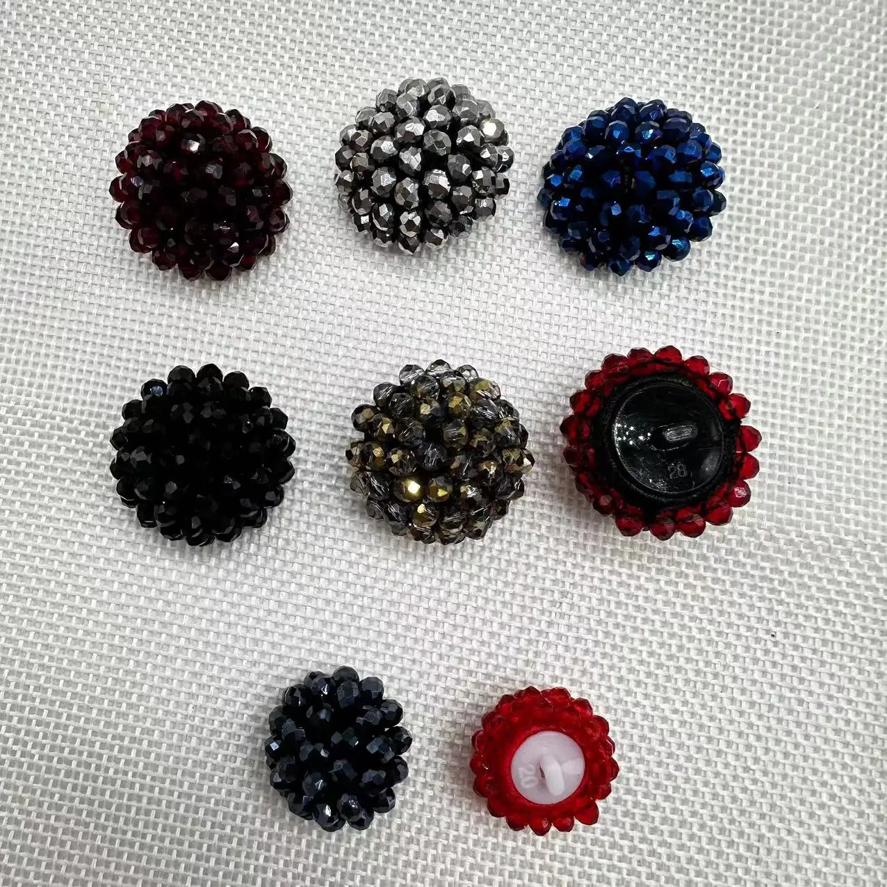 Classical Handmade Sewing Glass Beads Buttons Hand Beaded for Clothes Decorative