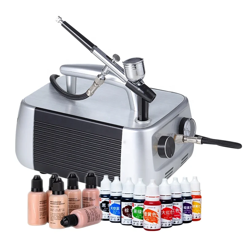 simple professional model airbrush kit artist airbrush compressor kit for makeup with air hose