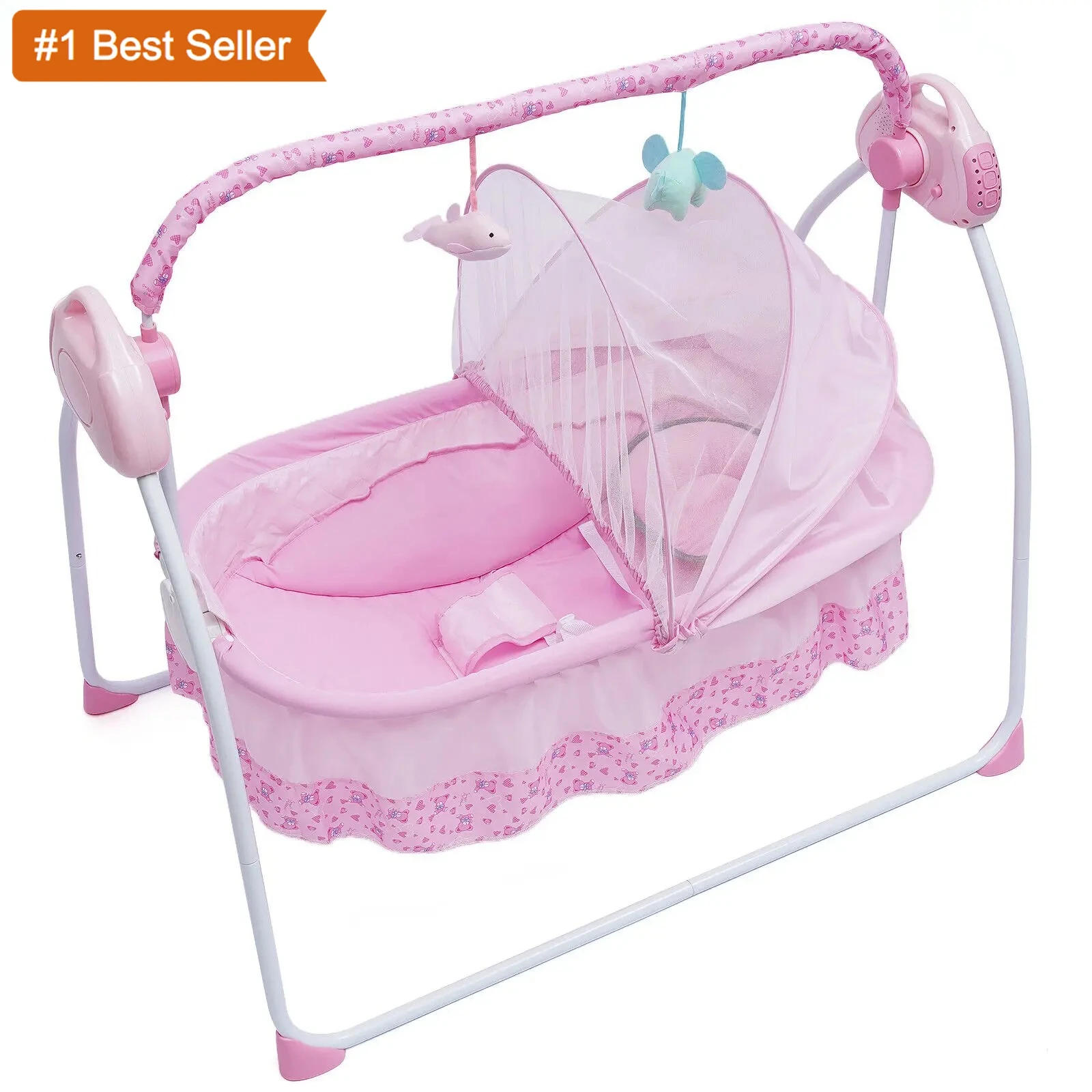 Istarid Portable Electric Swing Baby Crib Cradle Auto Bassinet Infant Music Swing Sleeping Bed