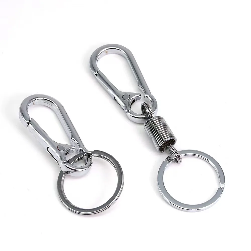 JK-YSK-002 Bulk Outdoor Metal Carabiner Keychain Safety Snap Hook Organizer Key Rings Chains Diy Crafts Accessories Buckle