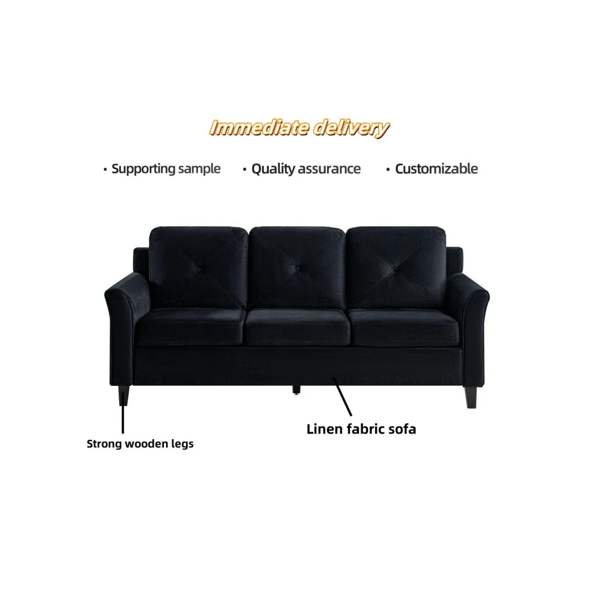 Factory selling modern 3-seat sofa furniture living room modern sofa set fabric high-end furniture sofa.