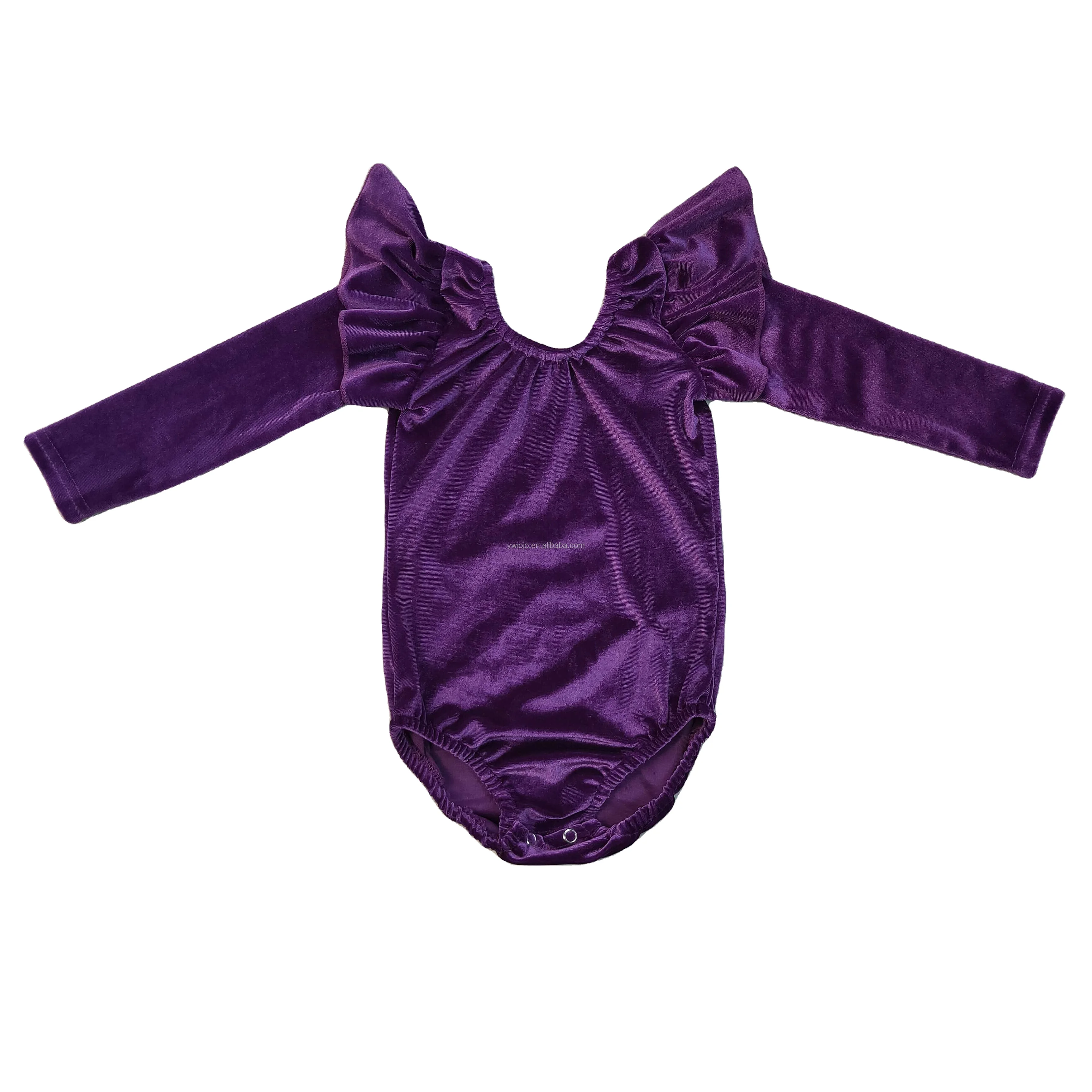 newborn baby clothing girls romper purple golden velvet fly sleeve dance dress autumn winter high quality baby clothes romper
