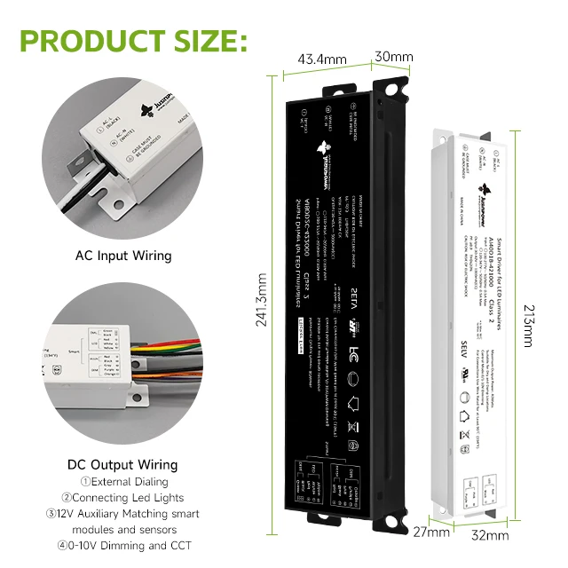 PWM dimmable driver 0-10v dimming power supply flicker free 80w 2000mA 100-277v led driver with 12v auxiliary