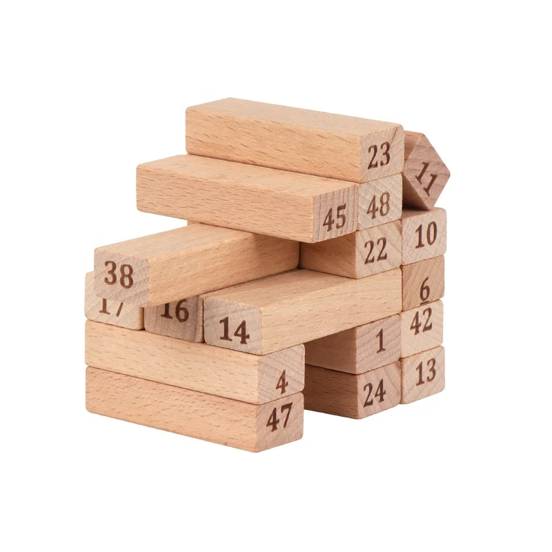 Wood Size Block Game Stacking Blocks Tumbling Tower Domino Game Children Building Blocks Set Educational Toy