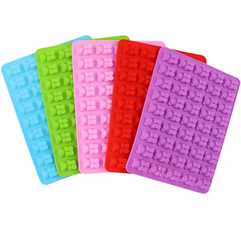 Custom logo Gummy Bear Mold Silicone, 45 Cavity/50 CLarge Customize Gummy Candy Molds 100% Bpa Free Jello Ice Tray