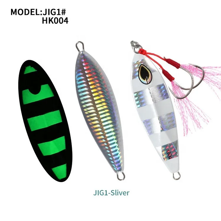 New Design Sea Fishing 40g60g80g100g150g180g200g250g Luminous Slow Pitch Jigs With Asssist Hook Lead Fish