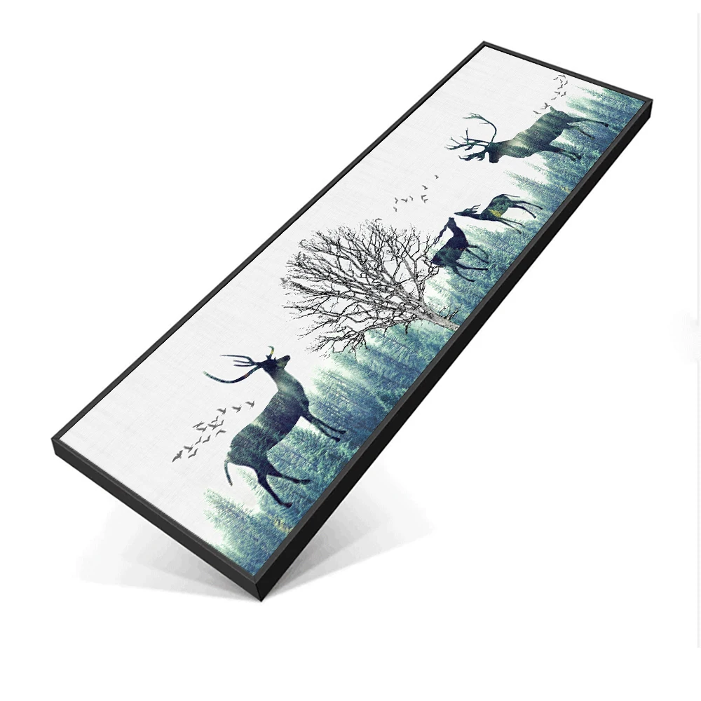 Cute Deers Walking In Forest Wall Painting Picture Frames For Home Decor