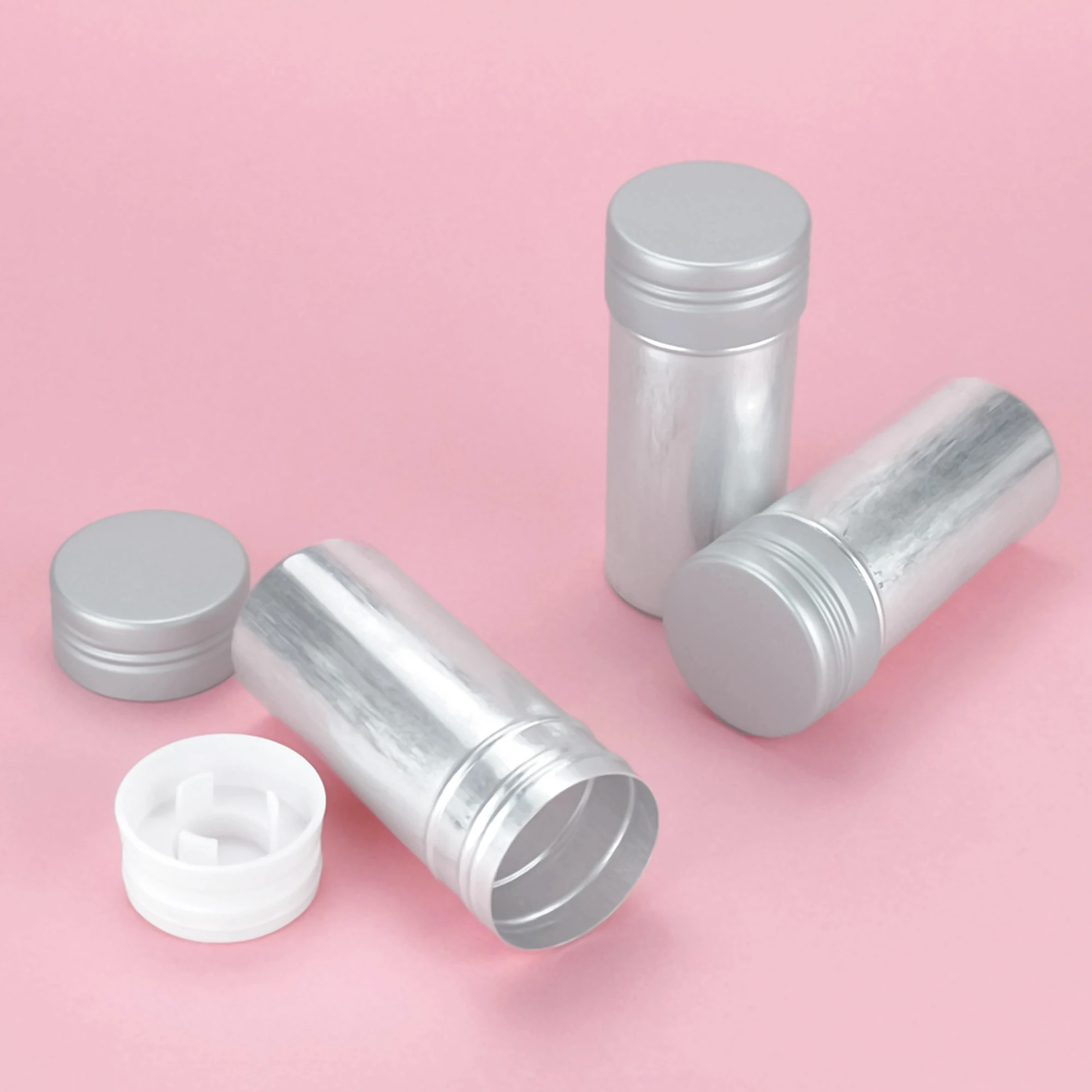 3oz Empty Gel Round tin Refillable Deodorant Stick Container 75g Twist Tube Packaging Mono-pcr aluminium Deodorant Stick