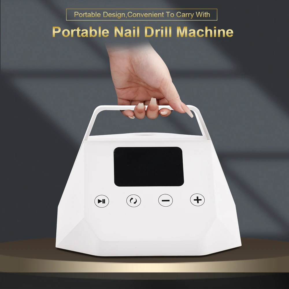 Pro 35000 rpm non rechargeable Electric Nail Drill Machine Portable Pedicure Desktop Tool Drill Bit Set 65W Steel Metal Battery