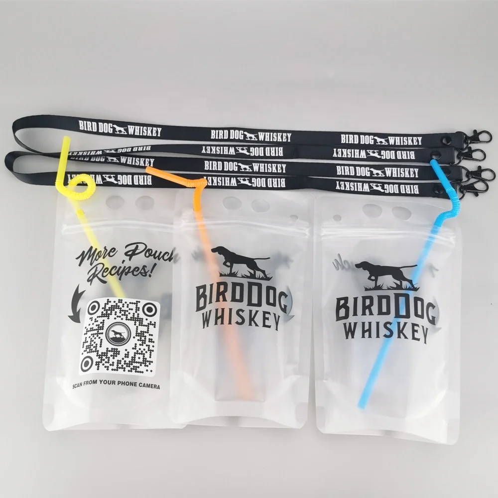 250 мл 350 500 индивидуальная печать матовая поверхность портативный шнурок стоячий мешок для сока напитков с отверстием соломы