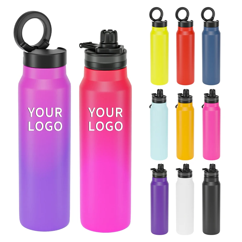 Wholesale Hot Selling Stainless Steel Tumbler Insulated Custom Fitness Gradient Flask Water Bottle with Magnetic Lid