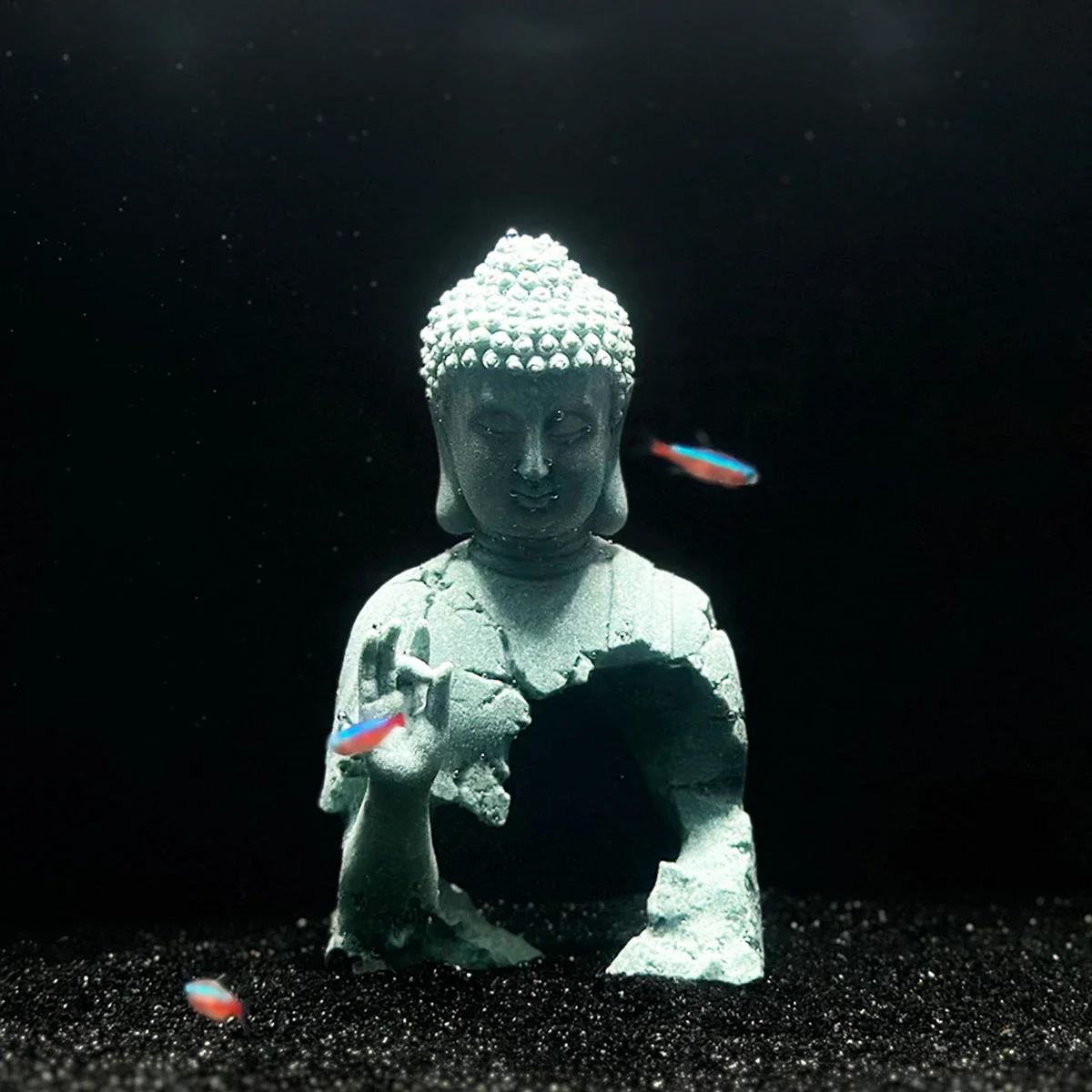 Creative Chinese Buddha Landscaping Decoration for Fish Tank Small Fish Shrimp Shelter House Tea Room Ornaments