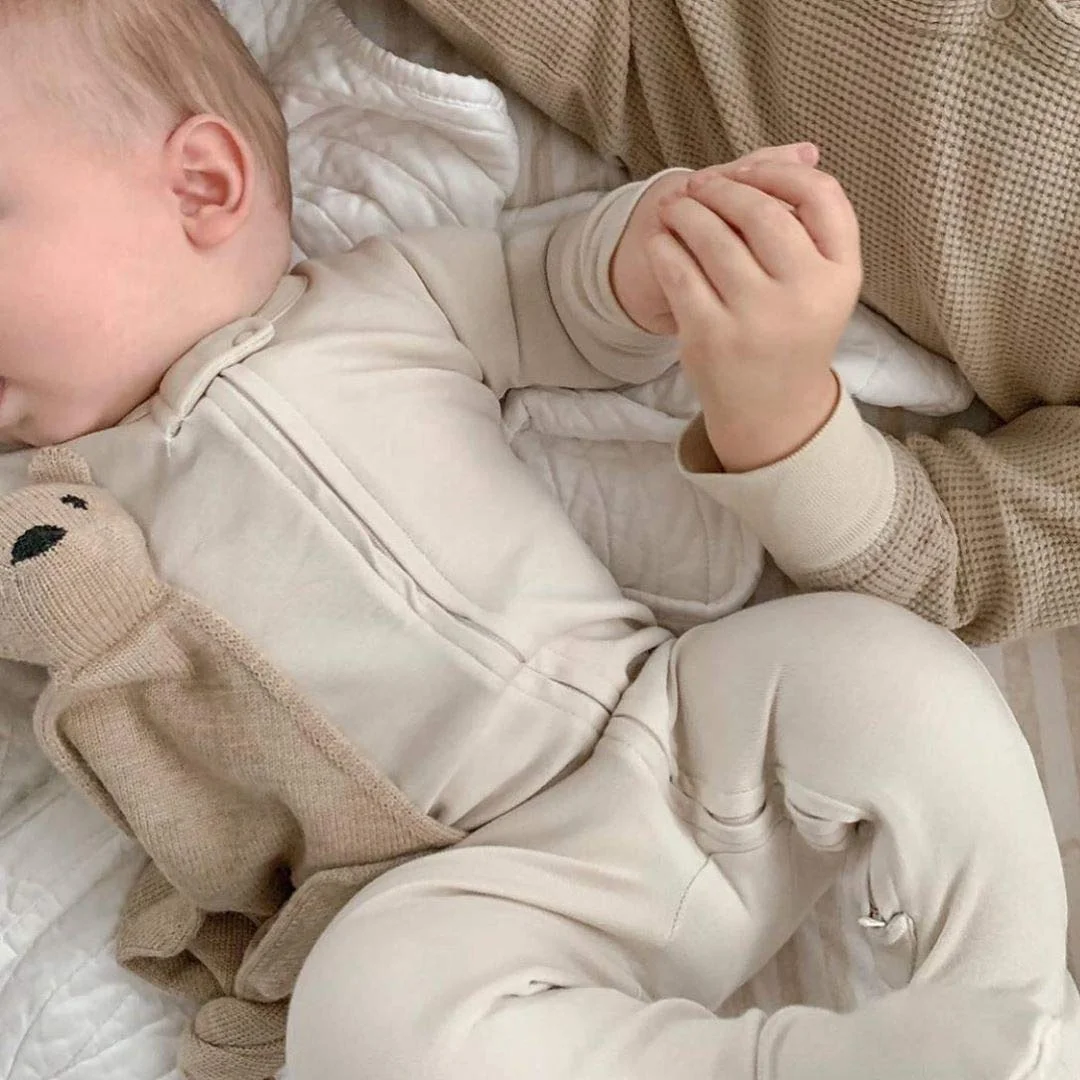 Пользовательские Сертифицированные Органические Хлопковые/бамбуковые простые молнии с длинными рукавами детская одежда летние комбинезоны детские пижамы