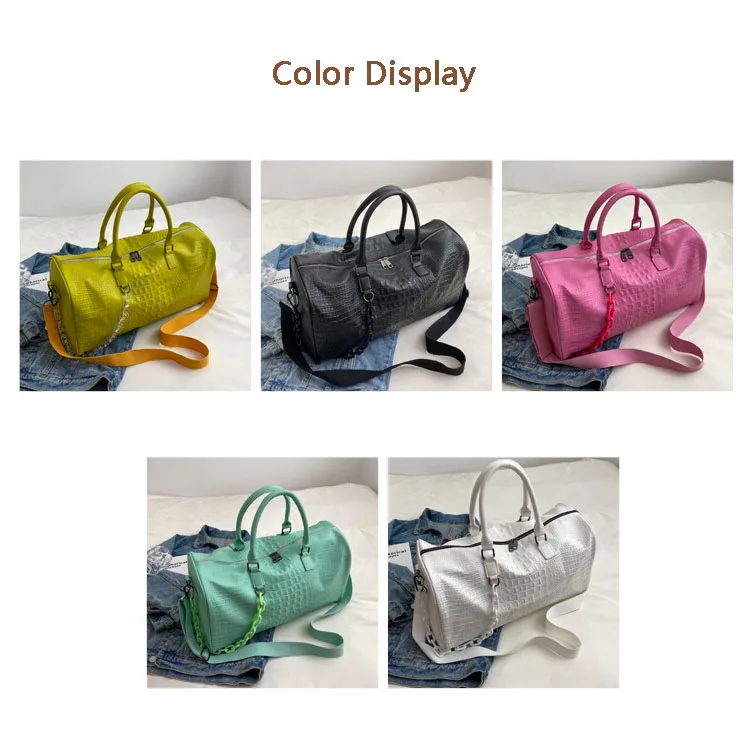 Designer Luxury Travel Pink Weekend Overnight bag Crocodile Leather Travel Bag Women Duffel BagWaterproof Shoulder Bag