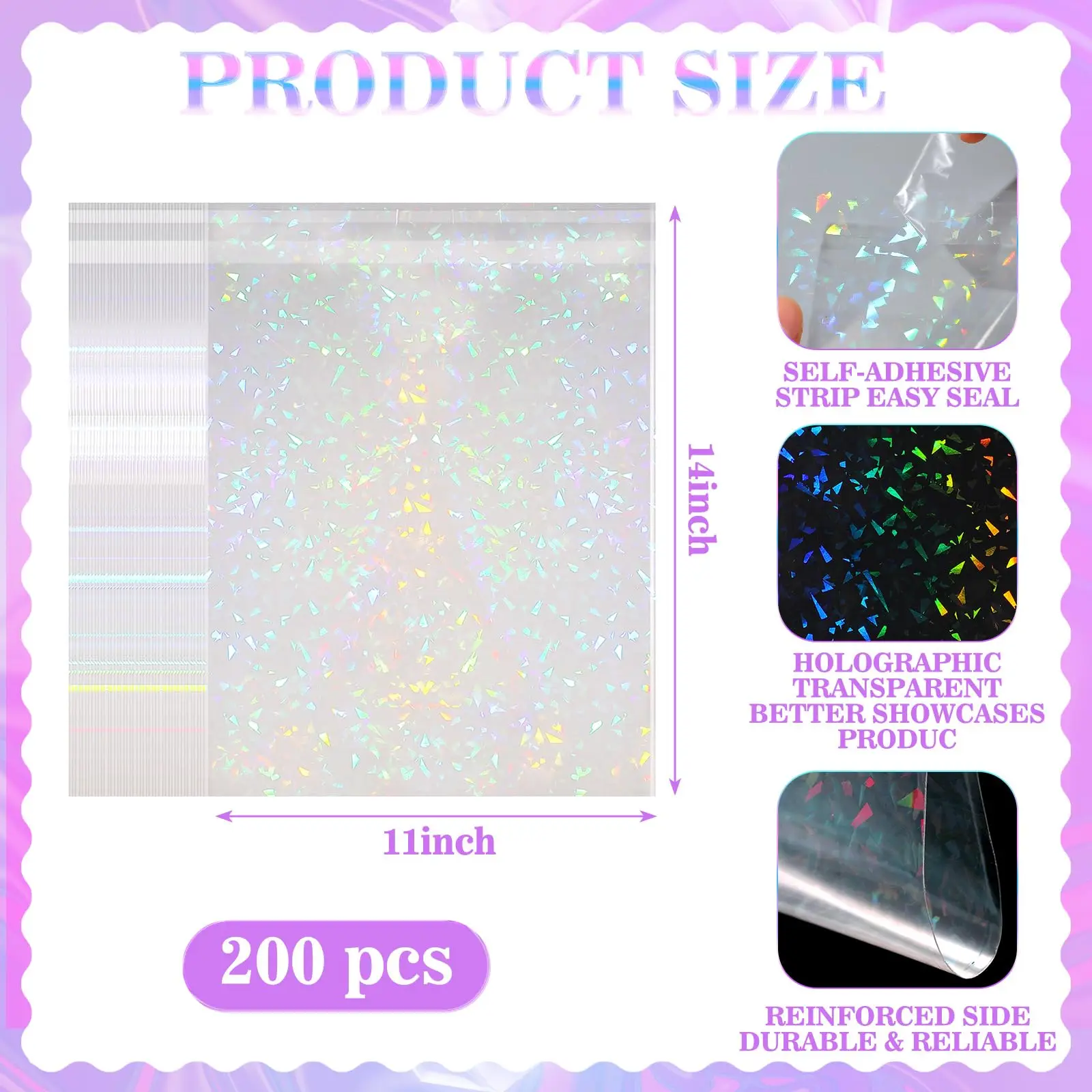 Wholesale Clear Self Seal Adhesive Cello Cellophane Resealable Plastic Opp Bag