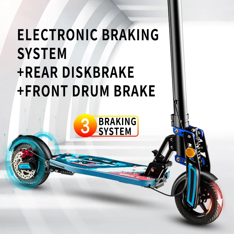 ZUKBOARD CITY electric scooter with patented hybrid suspension and modular design that meets our requirement