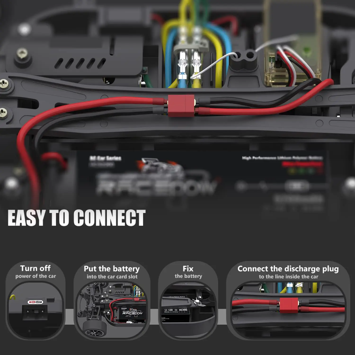 2S 6200mAh 7.4V 60C Hard Case Lipo RC Car Battery Pack with T Deans Connector for 1/8 1/10 RC Car RC Monster Truck Truggy Buggy