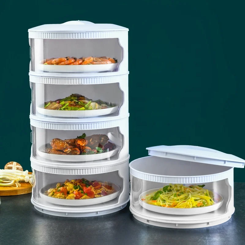 Restaurant Food Plate Cover Keep Warm Food Storage Box Stackable Plastic Food Cover