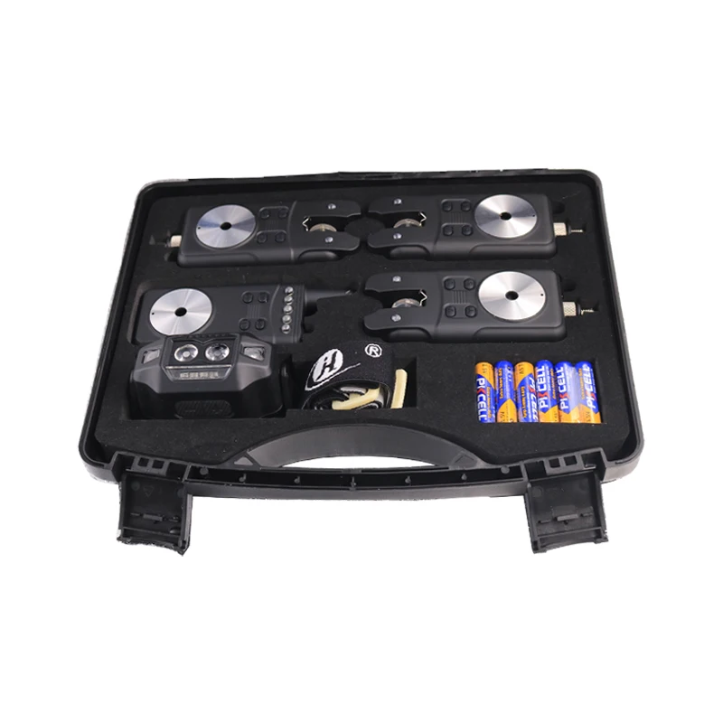 JZH-RF Black 698HT 3+1+1 High-sensitive European-style Wireless Waterproof  Durable  Fishing Bite Alarm Indicator Set