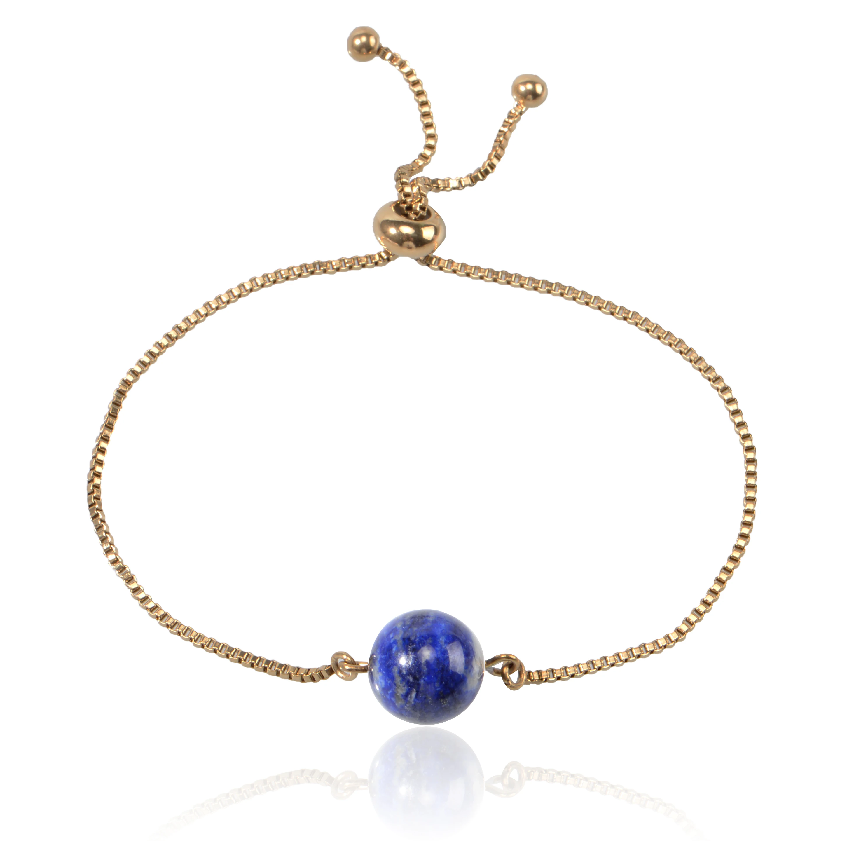 party 18K Gold Plated Fashion stainless steel lapis stone bracelet