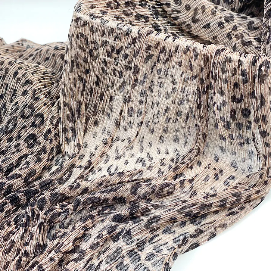 Из креповой ткани с леопардовым принтом Прозрачное платье с принтом оптовая продажа женской одежды люрекс металлизованная пряжа лунный свет сетка трикотажная ткань