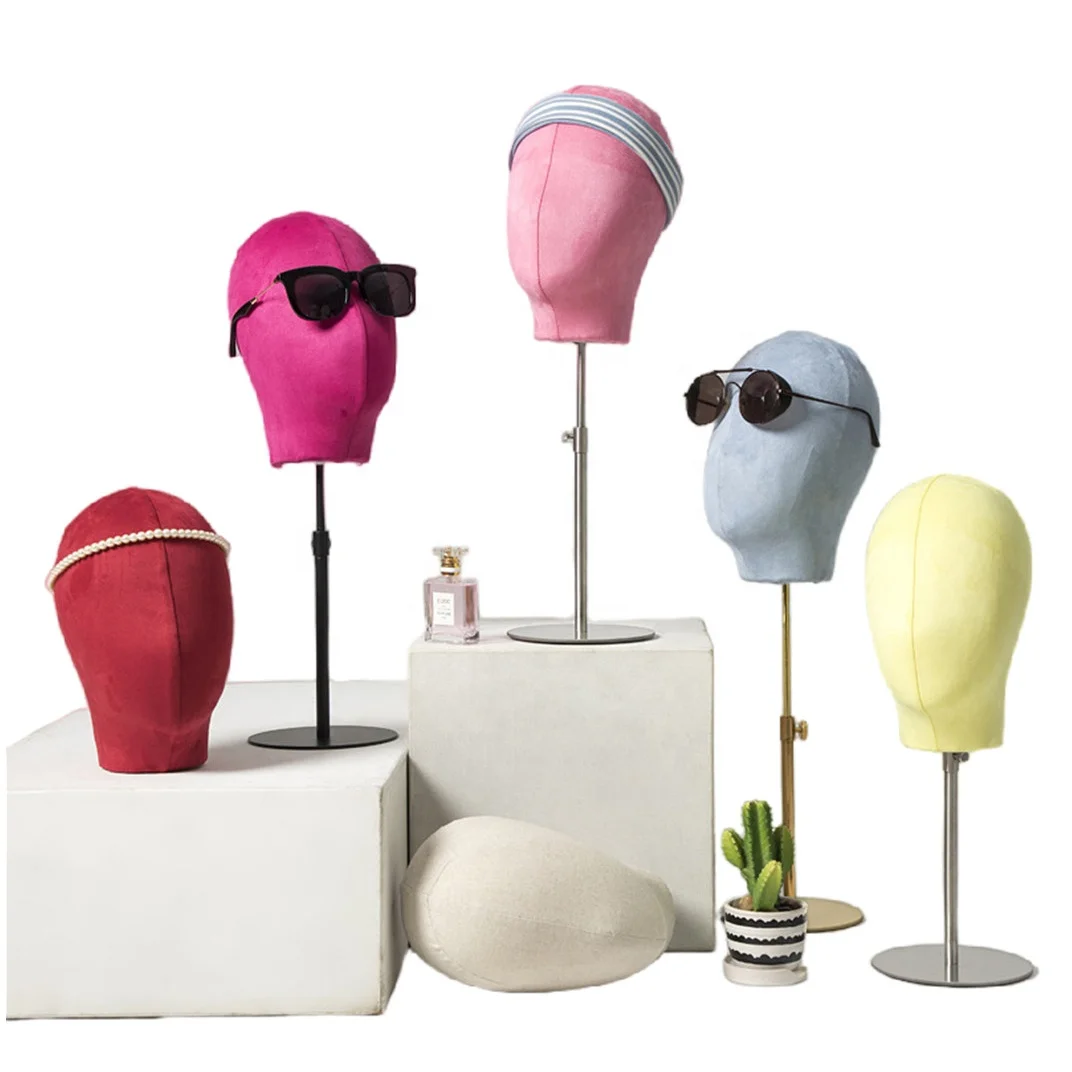 Wholesale Female Fabric Cover Mannequin Head Display for Hair Wig Hat Glasses Earring Head Stand