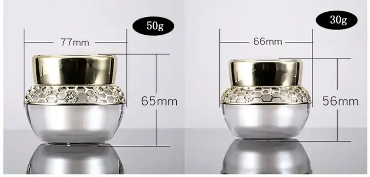 New Recyclable 30g 50g 30ml 50ml 100ml Acrylic Round Shoulder Golden Pearl Cosmetic Packaging Lotion Pump Bottle Cream Jar Set