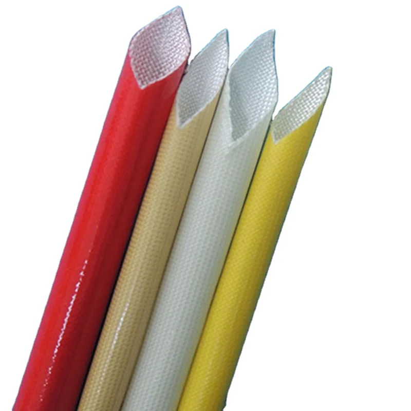 4KV Electric Motor Insulation PU Varnish Fiberglass Braided Glass Fiber Sleeve