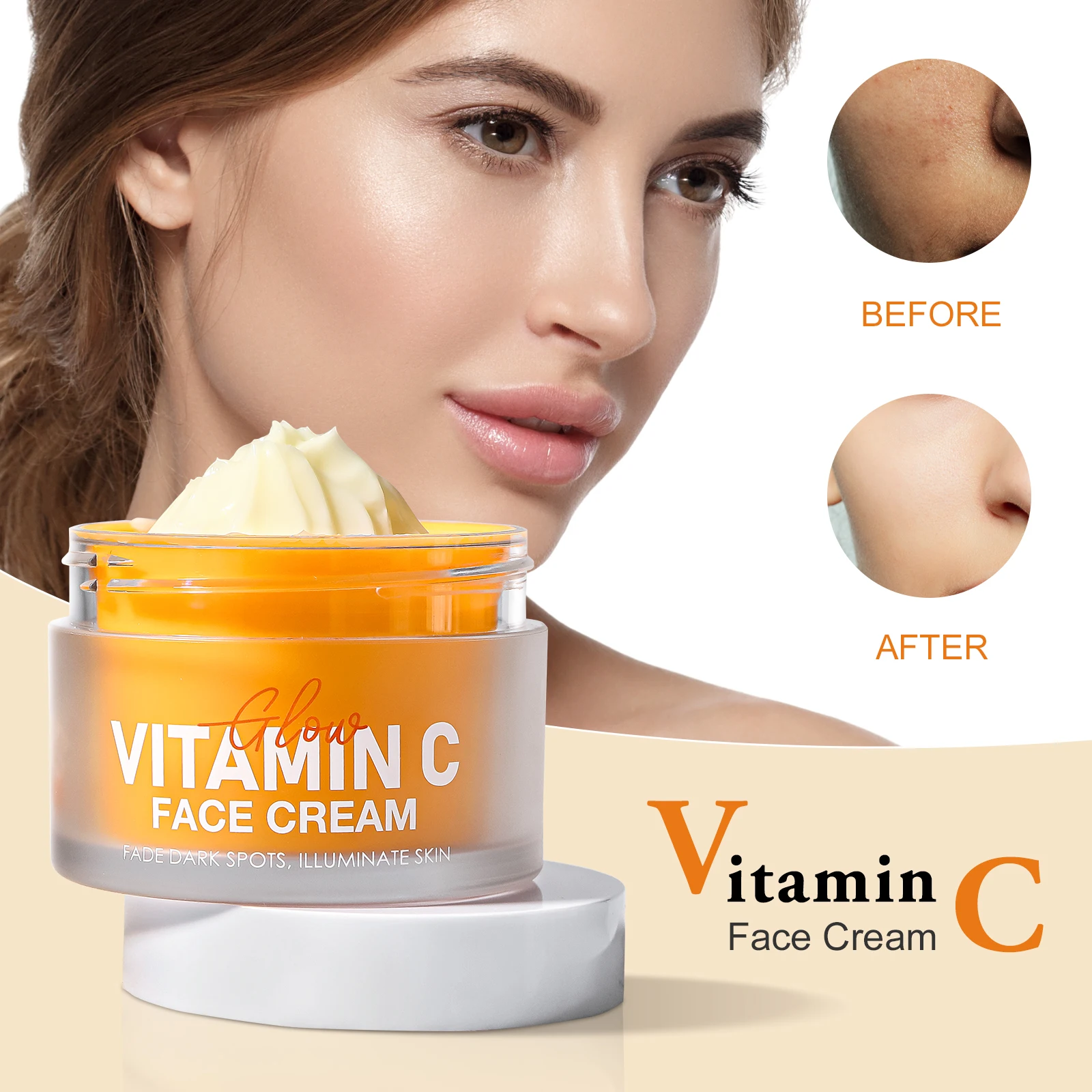 Wholesale Vitamin C face cream private label organic Moisturizing Dark Spot Remover Anti Aging Lightening Whitening face cream