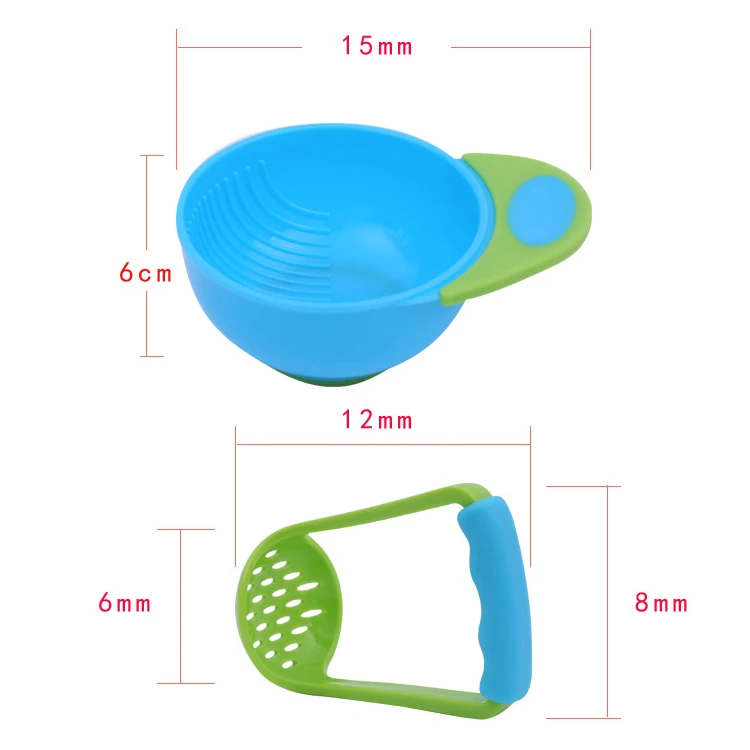 BPA Free Baby Food Manual Grinding Bowls Baby Food Supplement Grinder Handmade Fruit Grinding Tool PP Baby Kid Feeding Tableware