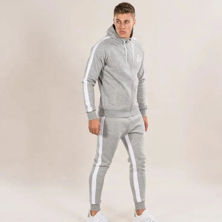 Custom Logo Factory Wholesale OEM Tracksuit Fleece Jogging Set Gym Sports Zipper Up Hoodie Jogger Sweat suits for Men