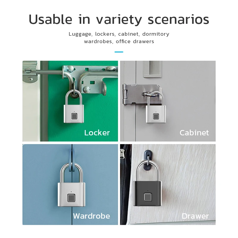 Kadonio Fingerprint Padlock Digital Biometric Automatic Locker Electronic Smart Padlock