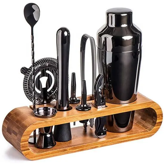 Custom Premium Brushed Bartender Set Cocktail Shaker Set Copper Coated Stainless Steel Rod Cocktail Making Machine Set