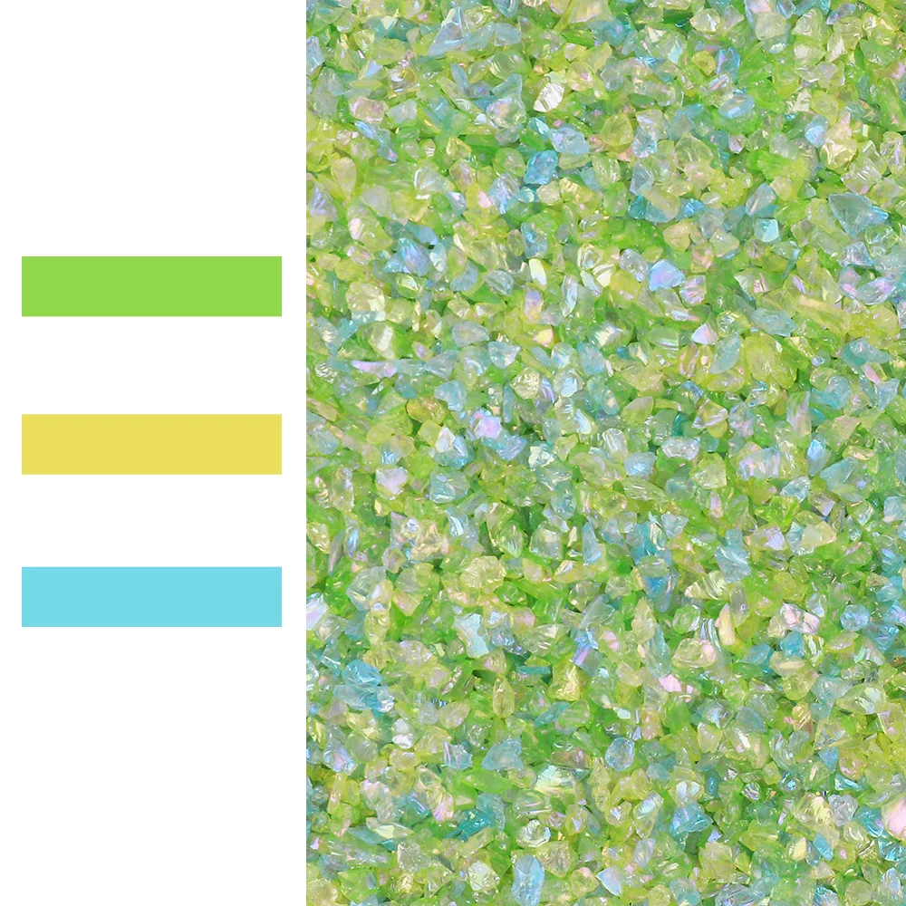 Wholesale Many Colors Crushed Glass Glitter Irregular Chips Sprinkles Metallic Chunky Glitter Stones for Resin Art Nail Crafts