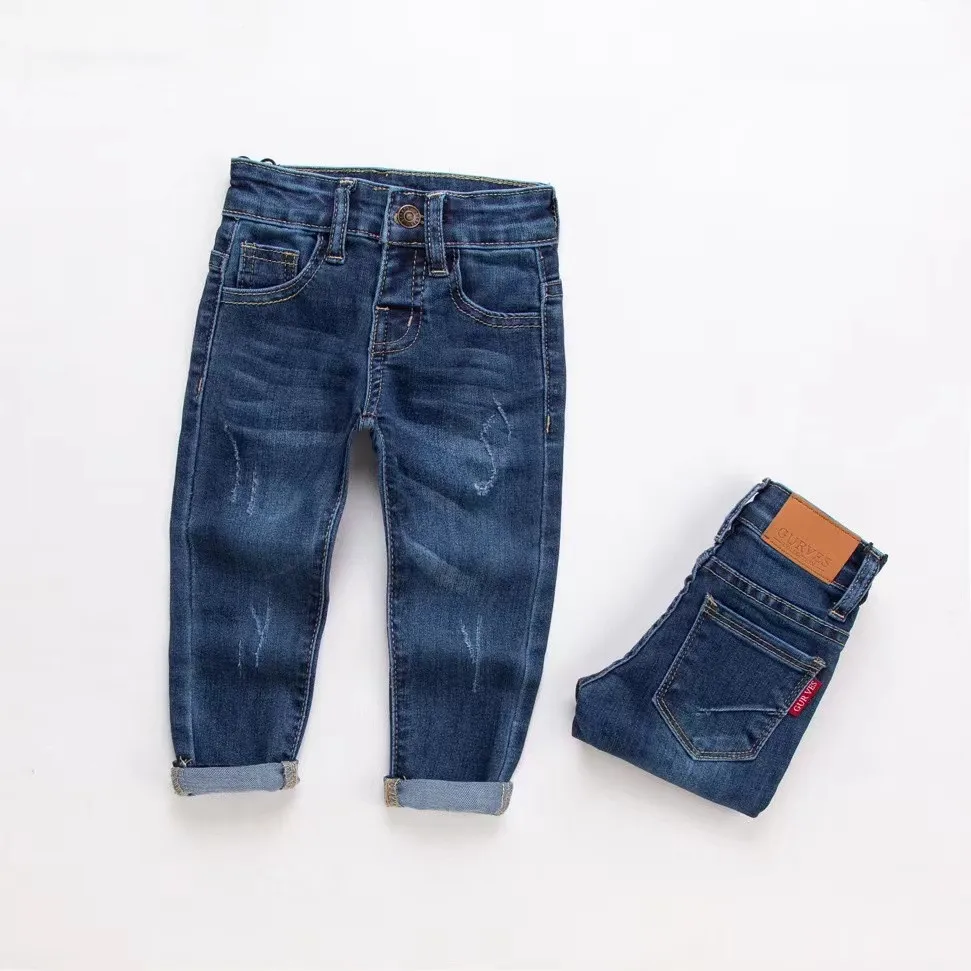 Wholesale Price kids Clothing Ripped Washed Denim Jeans for Children 3-8Y Casual Style Spandex Boys Jean