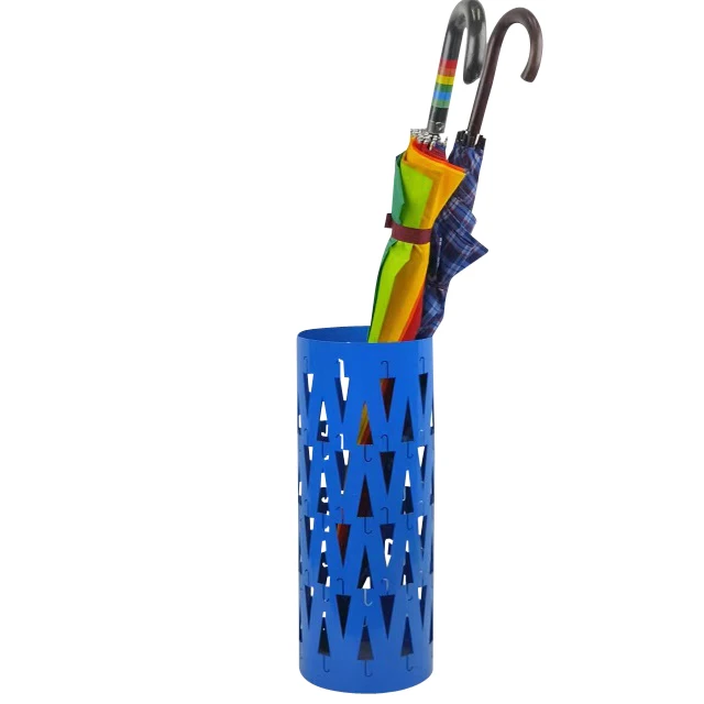 Round Umbrella Rack for Entryway Large Metal Umbrella Holder with Plastic Rain Collection Tray and Hooks,Hold 5-6 Umbrellas