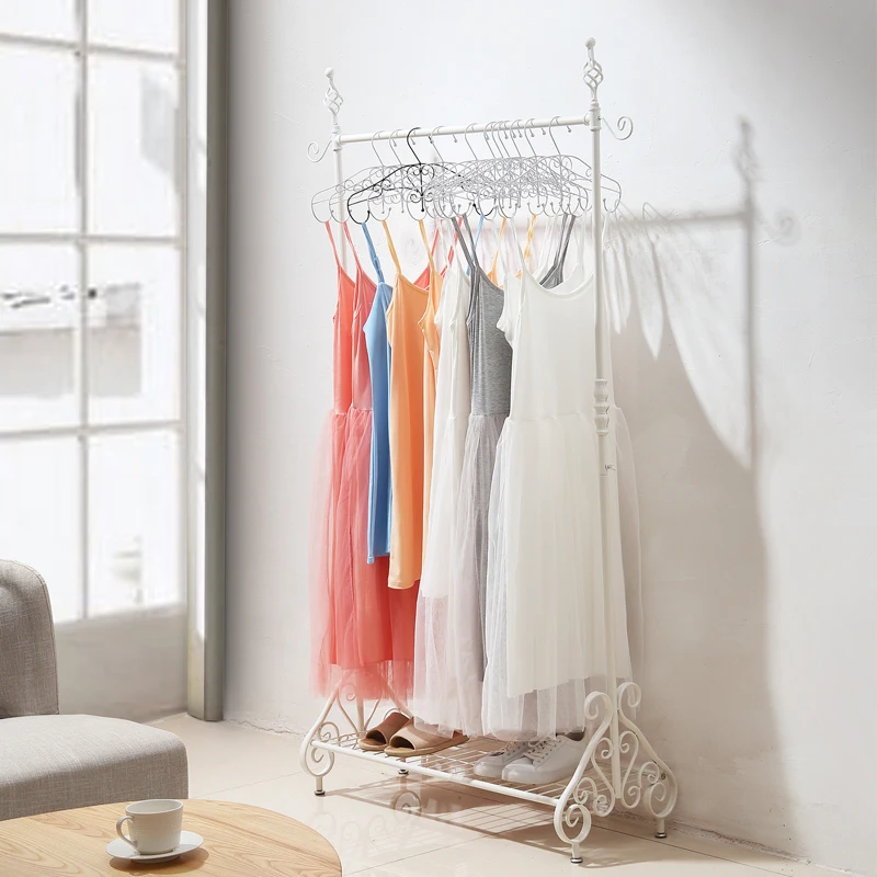 Newest Modern Style Metal Aluminum Height Adjustable Coat Clothes Rail Hanger Stand Drying Rack Hanging