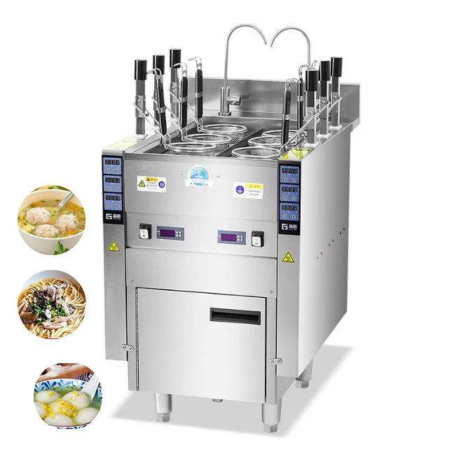 Industrial automatic rising-low noodle soup boiler equipment noodle ramen cooker with boiler for restaurant