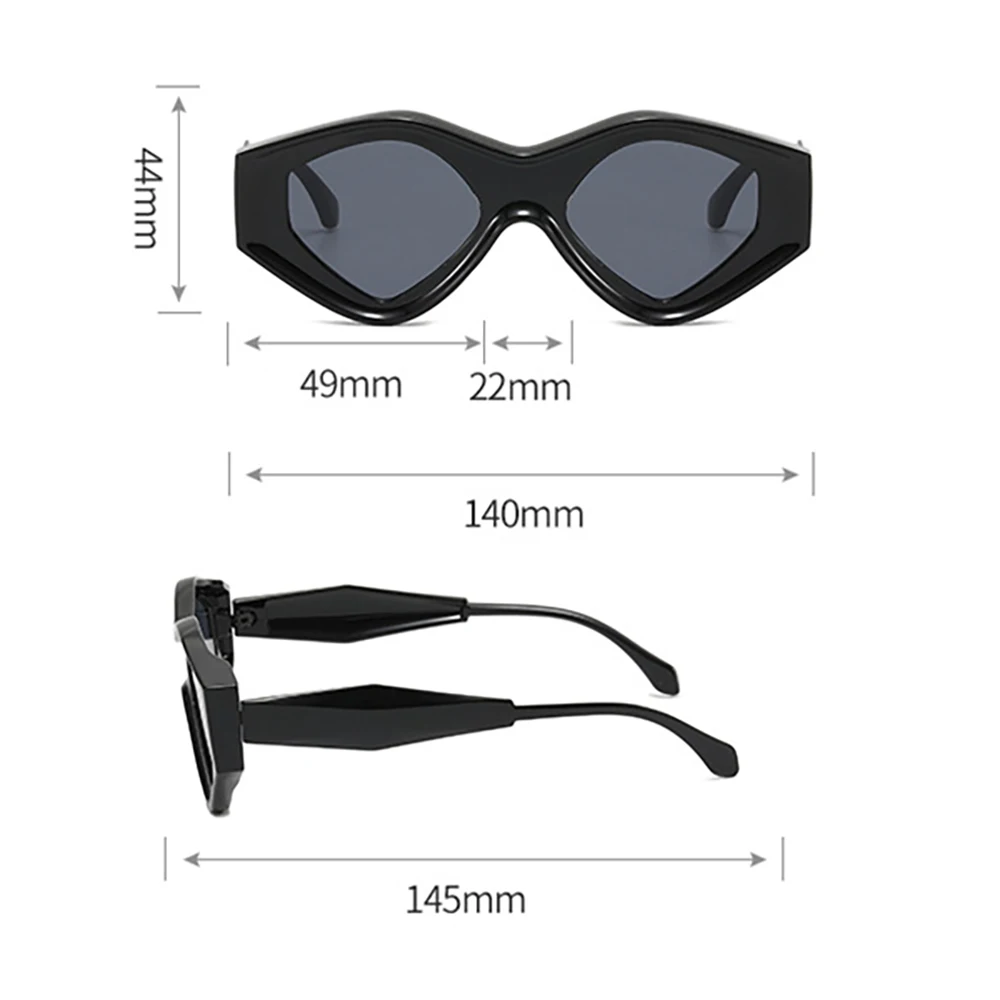 Fashion Polygon Irregular Sunglasses Women Vintage Double Color Uv400 Men Trending Cat Eye Sun Glasses