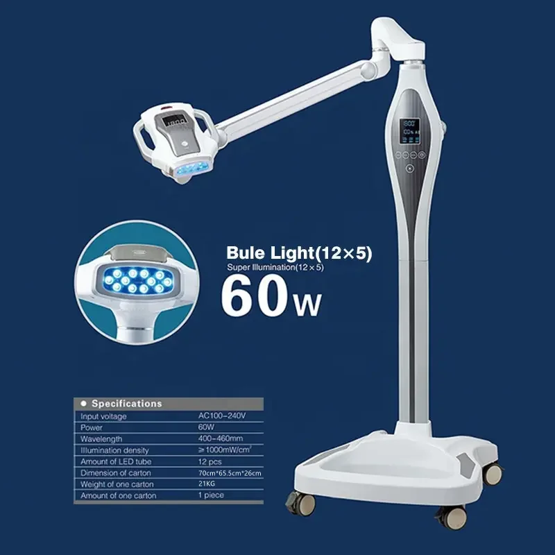 Hot sales 60w dental bleach machine led teeth whitening lamp with blue light 12x5w