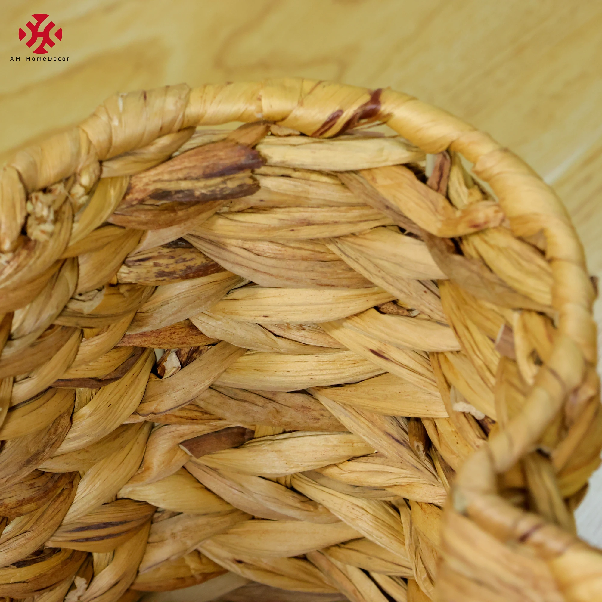 XH Bone shape magazine holder hand-woven seagrass wicker rattan Handwoven laundry Multifunction water hyacinth storage baskets