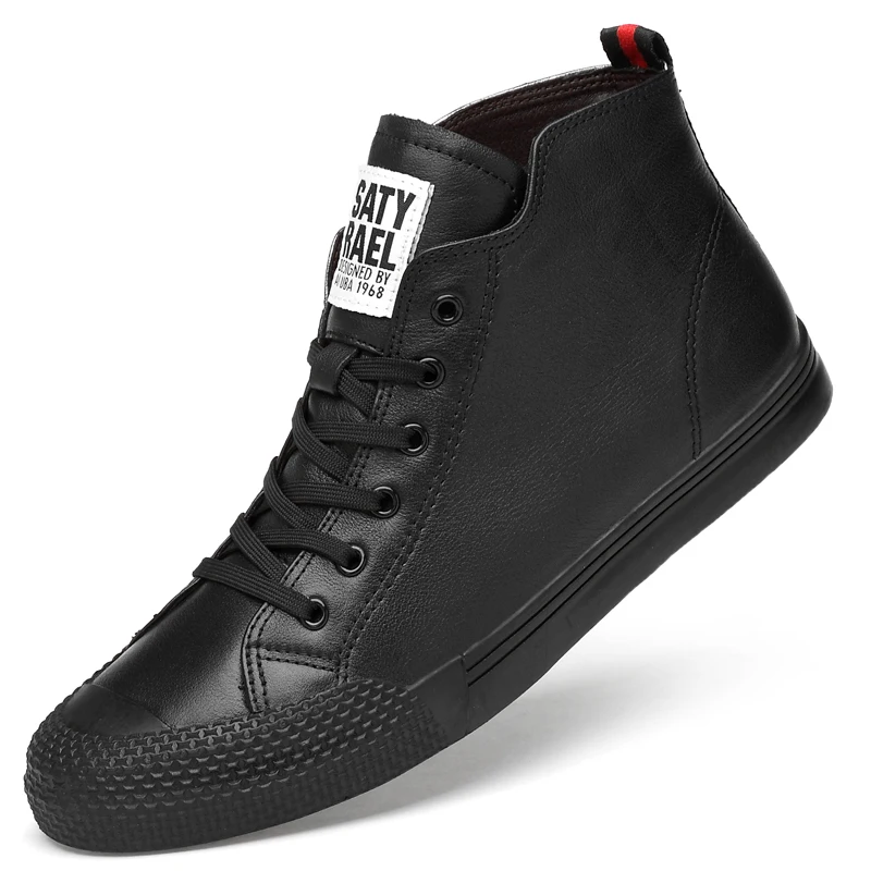 High Top Lace up Round Toe Pull Tap Upper Stitching Mens Sneaker for Running Walking