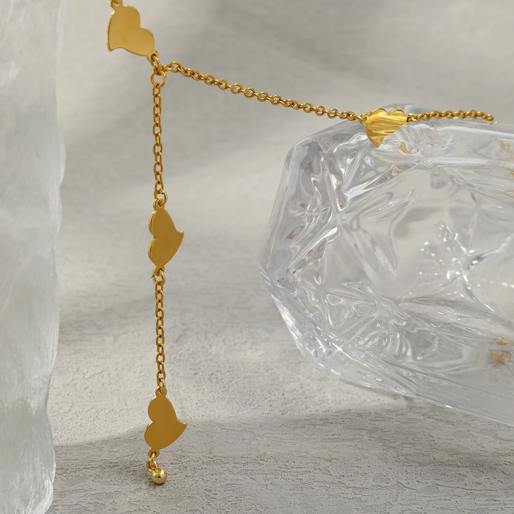 Collar de cadena con colgante de corazn temperamento para mujer Gargantilla romntica de acero inoxidable 2022 joyera de 18