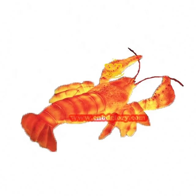 Seafood restaurant Public night scene light Decoration Art design Marine Animal Fiberglass Lobster Sculpture