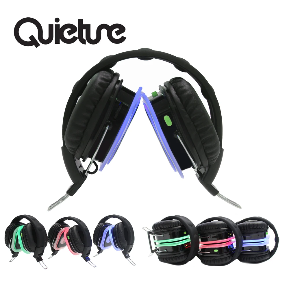 Hot Sales F39 Silent Disco Headphones with 600Mah Battery and LED Light Used in Parties