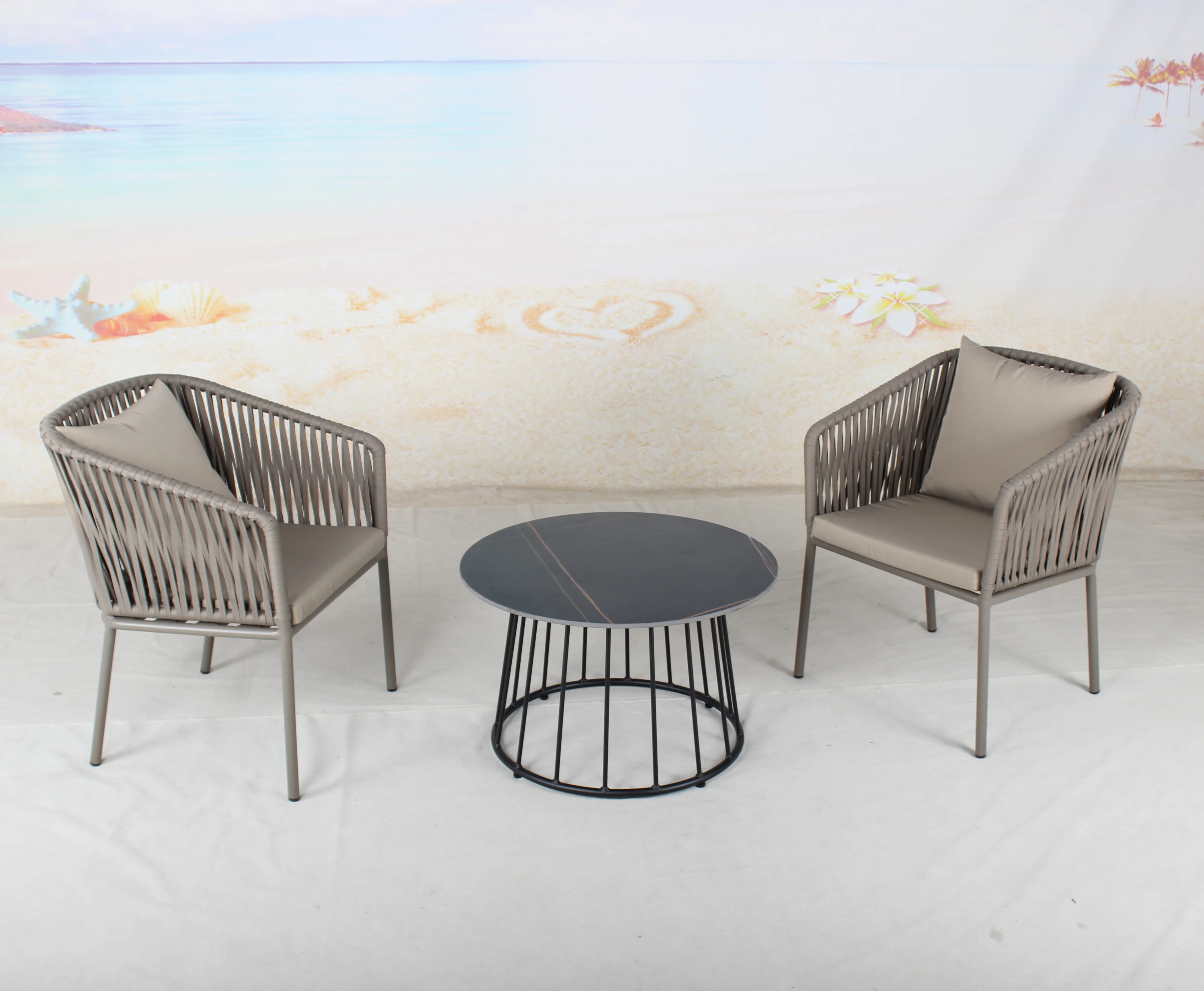 Modern Garden Cafe Balcony Leisure Chair Furniture Outdoor Restaurant Woven Rope Dining Chairs
