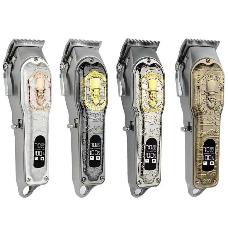MRY High Quality Cordless All Metal Barber LCD Display Electric Powerful Hair Clipper Rechargeable Best Barber Hair Clipper