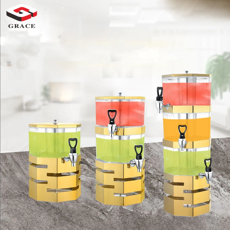 Wholesales Bar tablewares equipment cold drinking fruit juicer machines 1/2/3/4 tier tower stackable drink dispenser