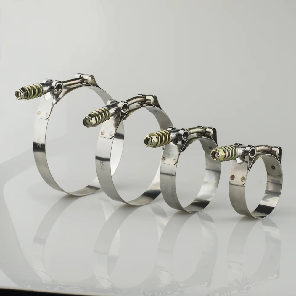SS304 2.5' Spring Load Turbo Intake Silicone Hose Clamp Customizable Stainless Steel T-Bolt Clamps from Clampsource LTD