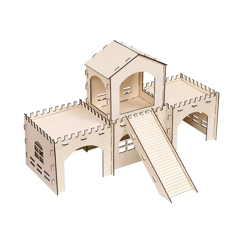 Customizable wooden rabbit hiding castle super large rabbit house